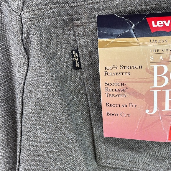 ⭐️NWT Vtg Levi’s Saddleman dress boot jeans SZ 34X30. Made in USA Tan color - Picture 5 of 10